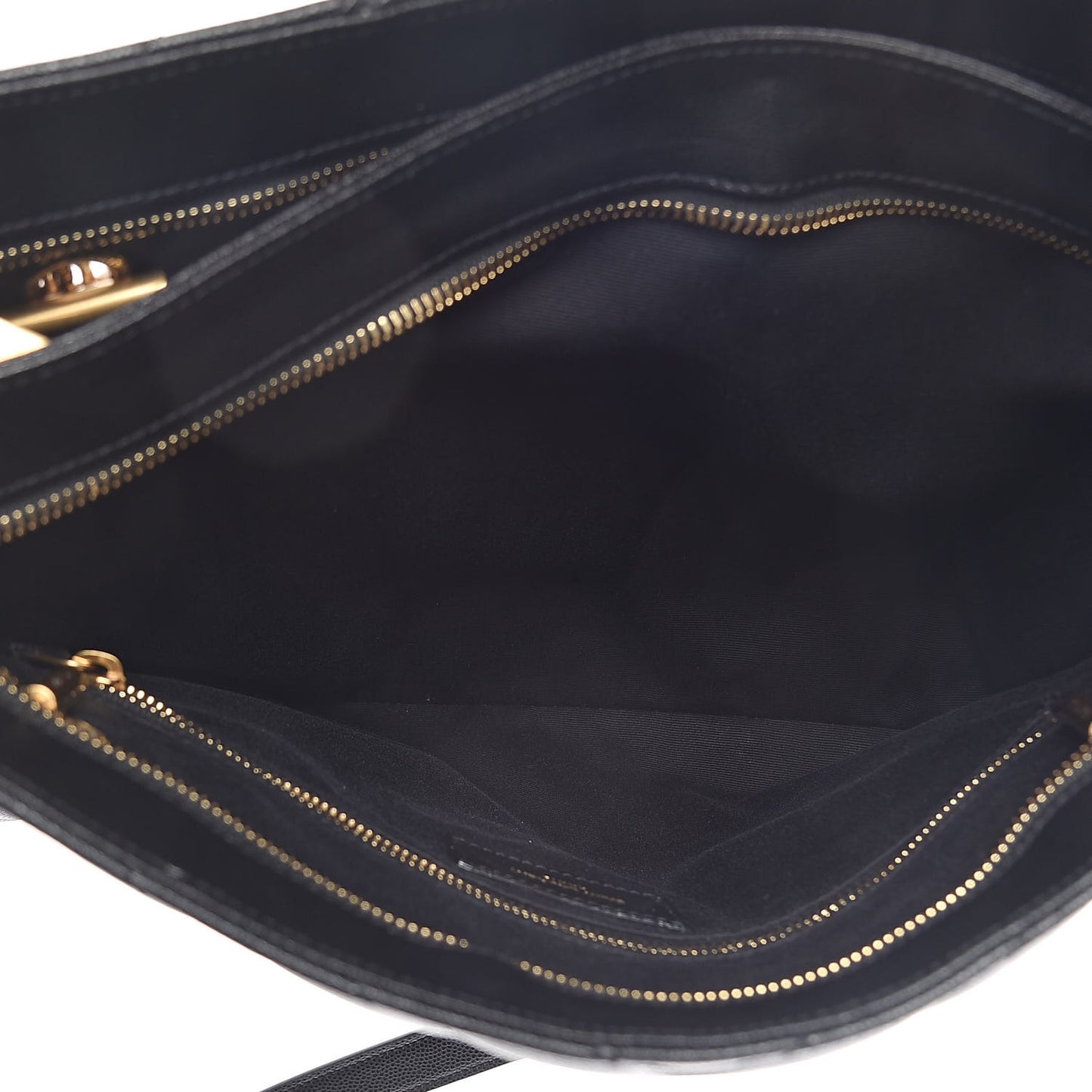 Grain De Poudre Matelasse Chevron Medium Tribeca Shopping Bag Black