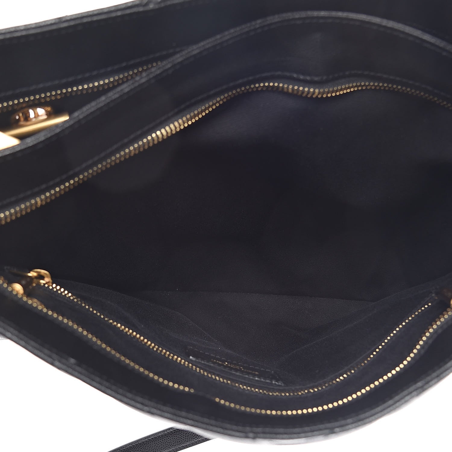 Saint Laurent Grain De Poudre Matelasse Chevron Medium Tribeca Shopping Bag Black 6 of 10
