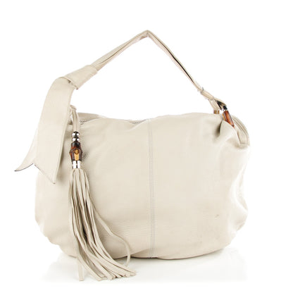 Gucci Pebbled Calfskin Medium Jungle Hobo White 1 of 7