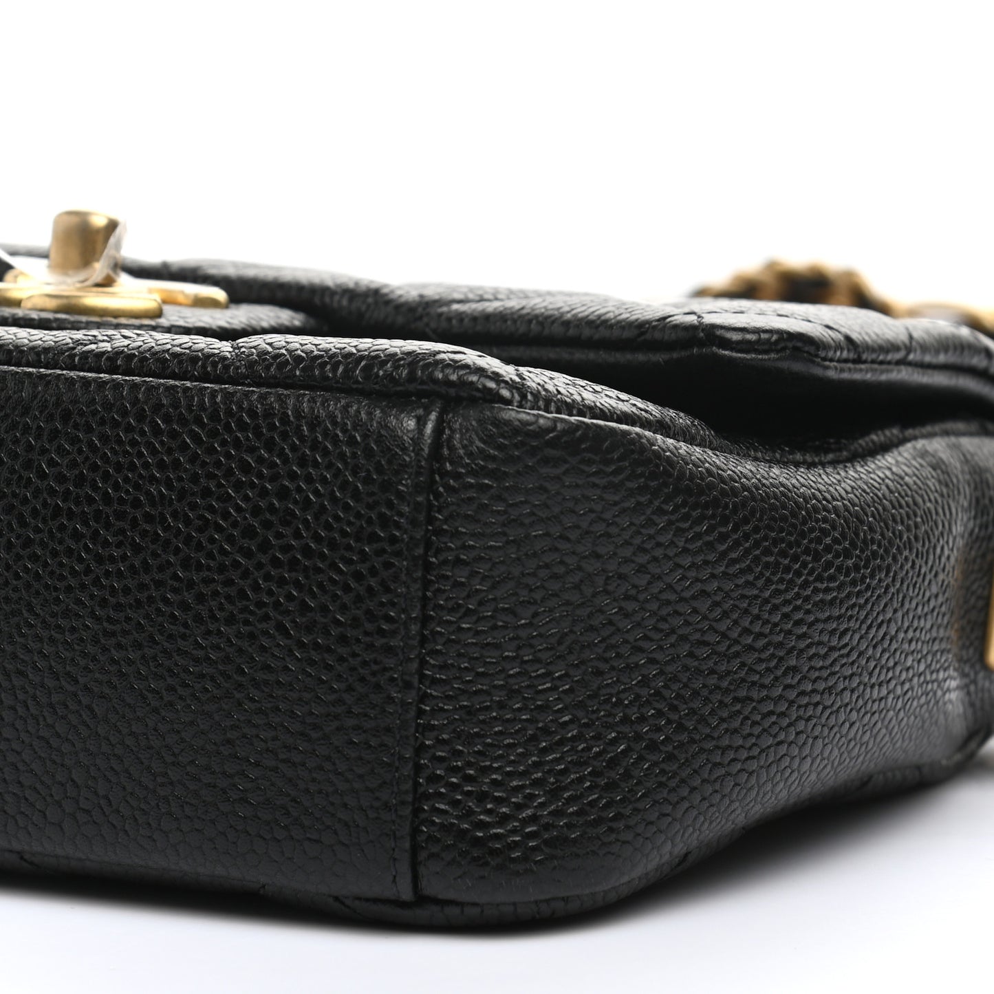 Caviar Quilted Mini Chain Soul Flap Black