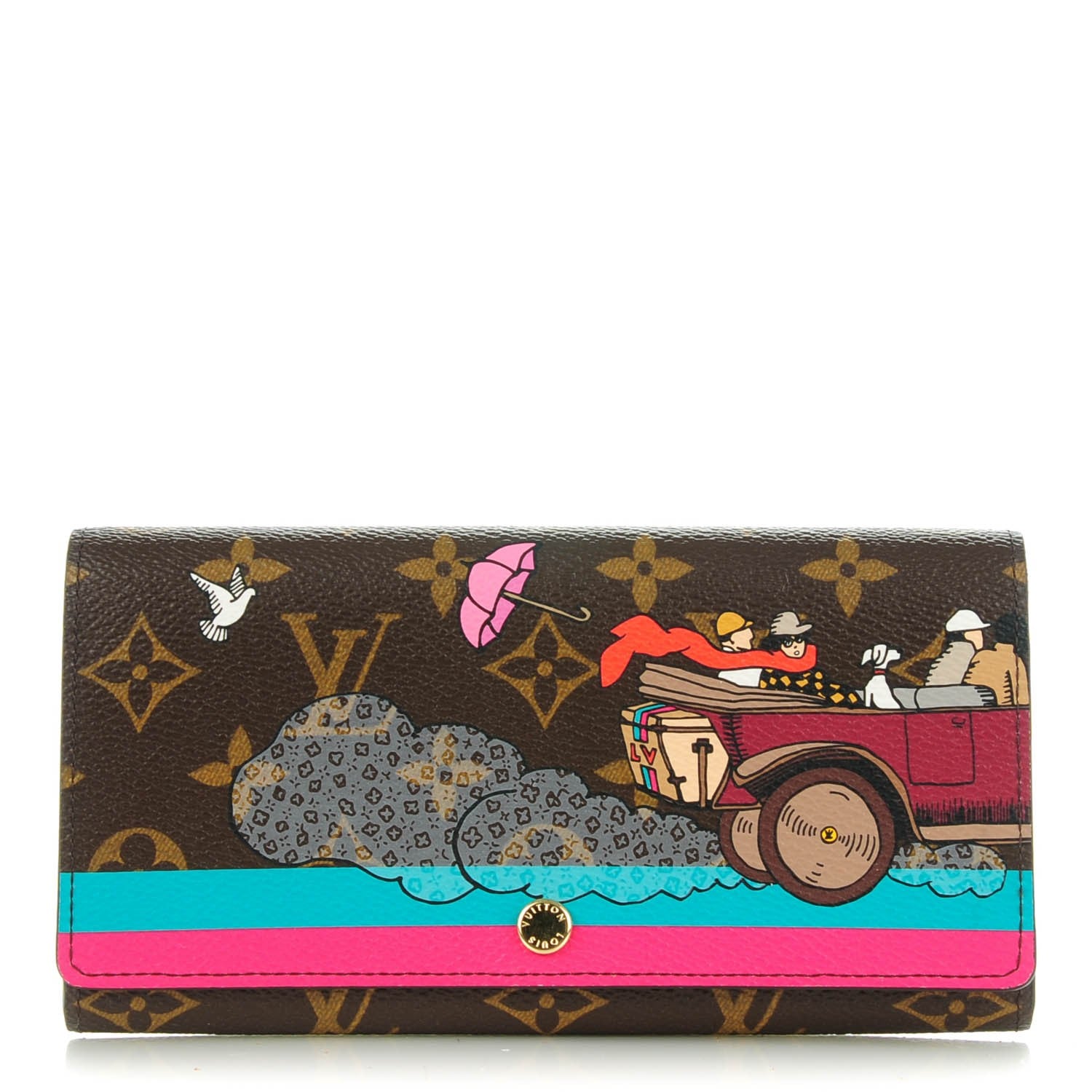 Louis Vuitton Monogram 2015 Christmas Animation Sarah Wallet Hibiscus 1 of 7