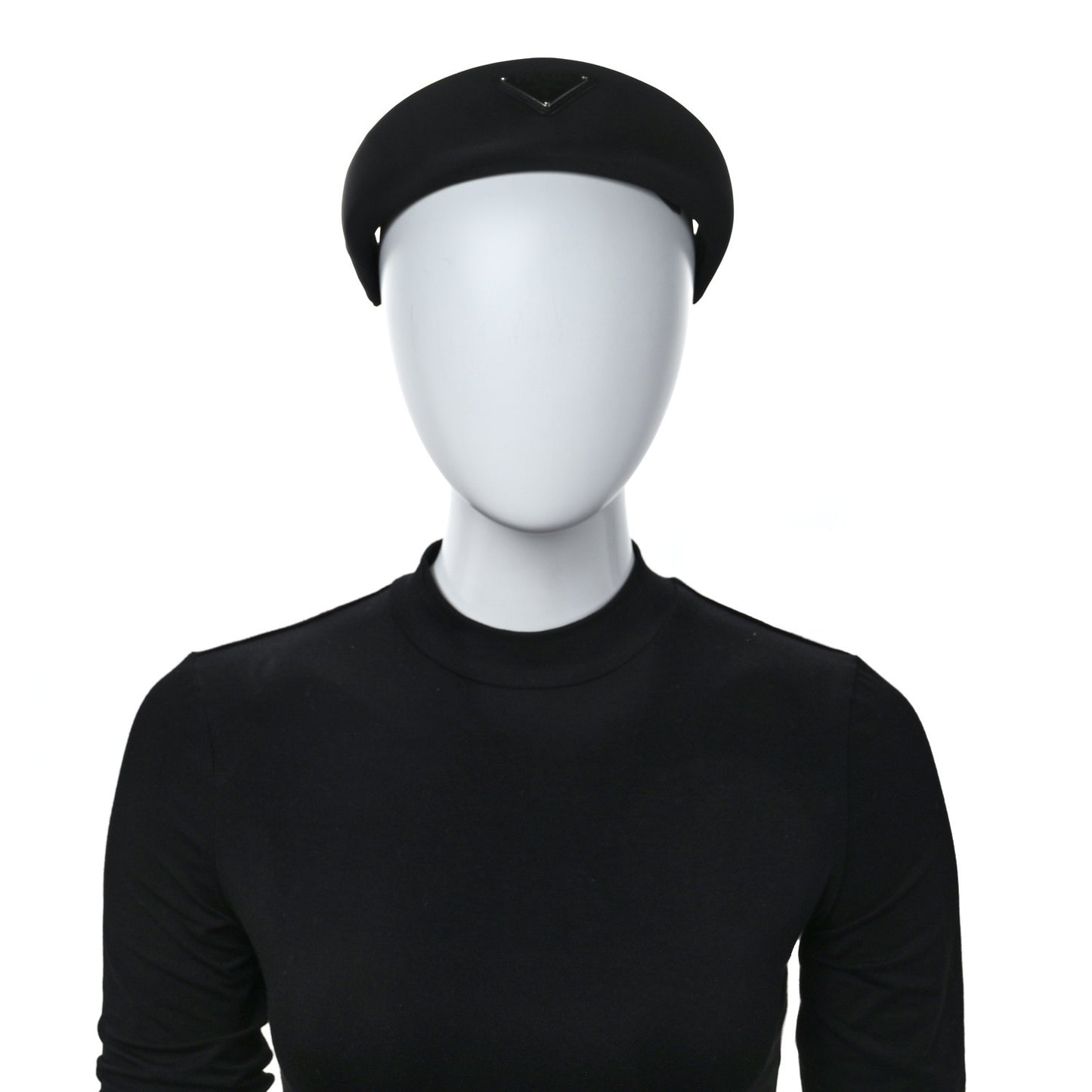 Re-Nylon Metal Triangle Logo Headband Black