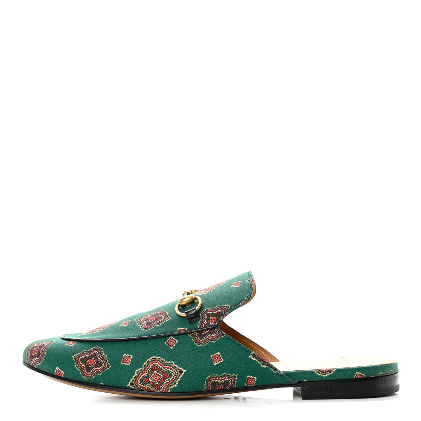 Satin Goatskin Jewel Highlands Printed Mens Princetown Slippers 12 Green