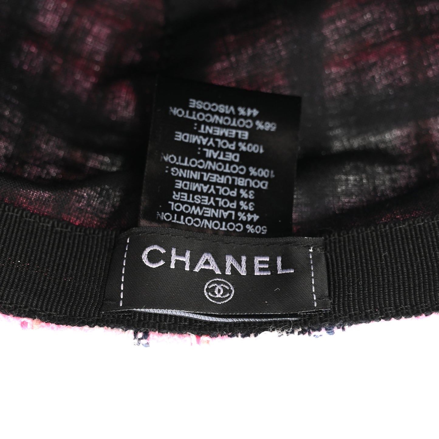 Cotton Wool Tweed CC Cap Hat Pink Navy Blue White
