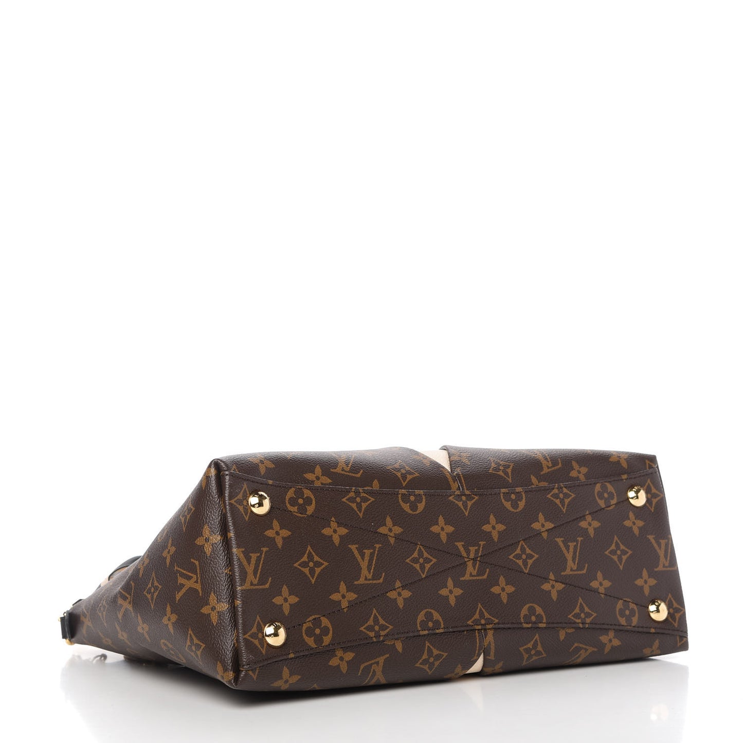 Monogram Braided V Tote MM Creme