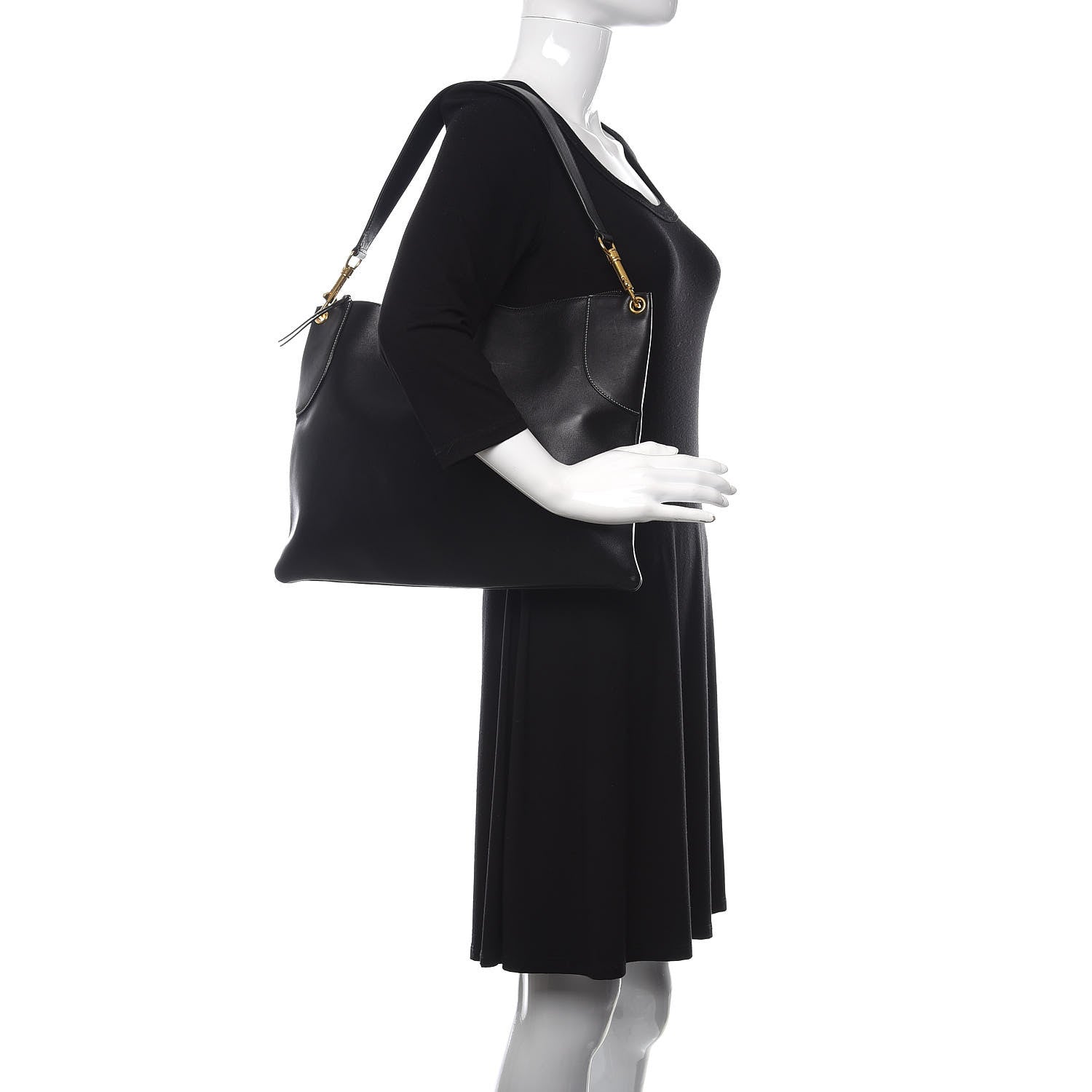 Celine Lambskin Shoulder Bag Black 2 of 12