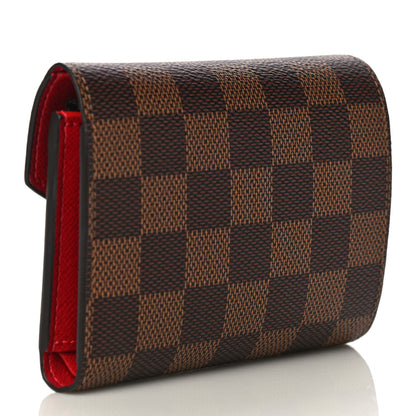 Louis Vuitton Damier Ebene Victorine Wallet Red 3 of 12