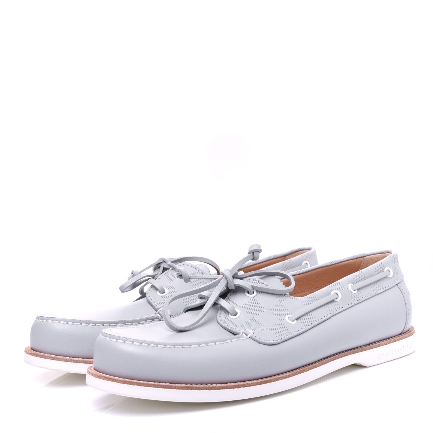 Louis Vuitton Damier Infini Mens Marina Bay Boat Shoes 11 Gris 5 of 12