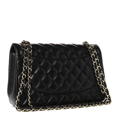 Chanel Lambskin Quilted Jumbo Double Flap Black 3 of 13