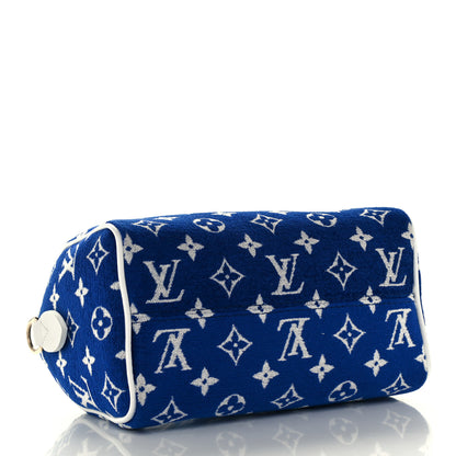 Louis Vuitton Jacquard Velvet Monogram LV Match Speedy Bandouliere 20 Blue 3 of 9
