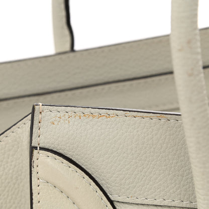 Celine Drummed Calfskin Micro Luggage Chalk 12 of 24