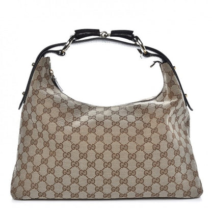 Gucci Monogram Medium Horsebit Chain Hobo Dark Brown 1 of 7