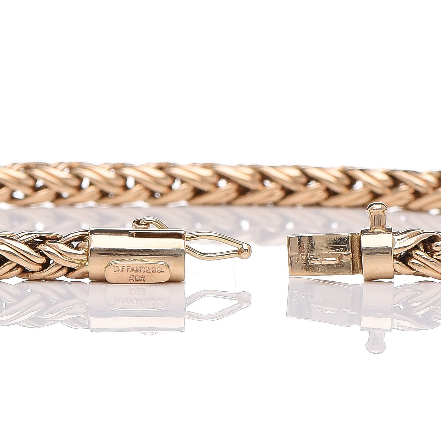 Tiffany 14K Yellow Gold 4mm Russian Weave Braid Bracelet 6 of 7