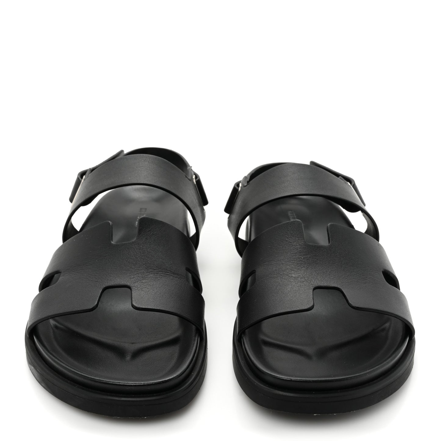 Calfskin Mens Genius Sandals 42.5 Black