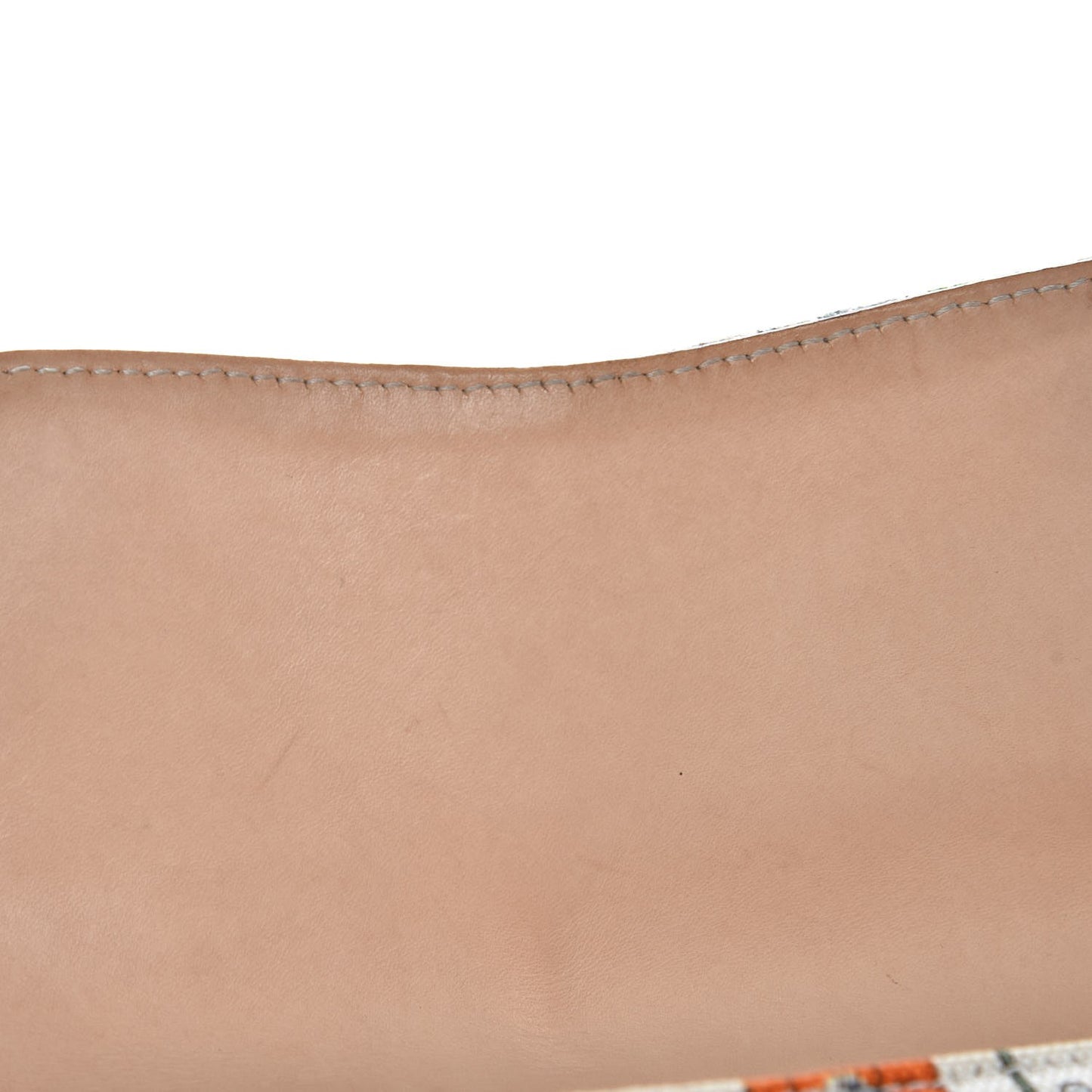 Canvas Flora Floral Horsebit Clutch Off White