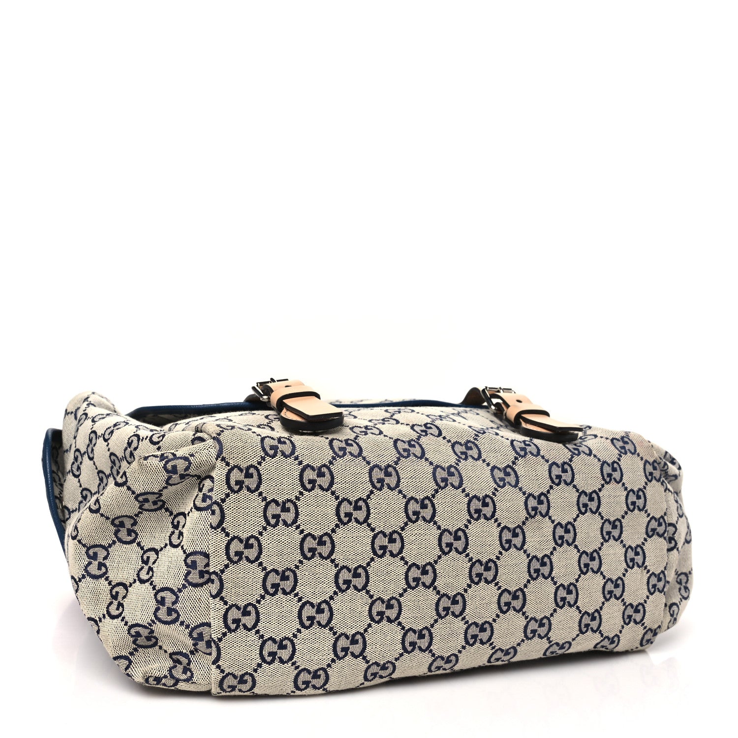 Gucci GG Monogram Diaper Bag Beige Blue 4 of 12