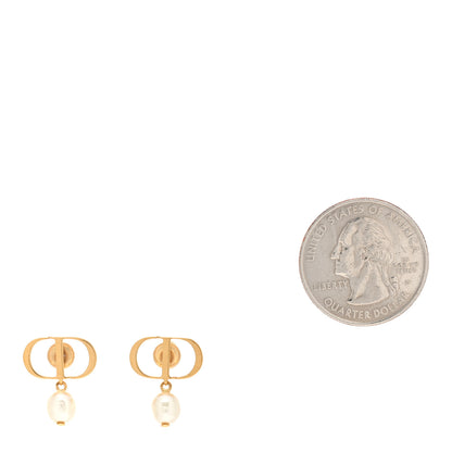 Christian Dior Pearl Petit CD Earrings Gold 2 of 5