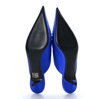 Balenciaga Satin Pointed Toe Knife 40mm Mules 40 Blue 5 of 8