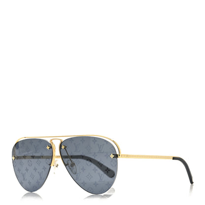 Louis Vuitton Metal Monogram Grease Sunglasses Z1172W Gold 1 of 6