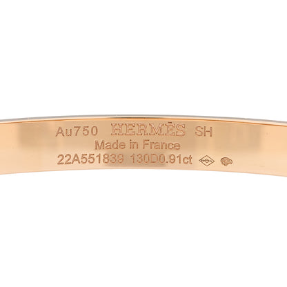 Hermes 18K Rose Gold Diamond PM Collier De Chien Pave Bracelet SH 3 of 4