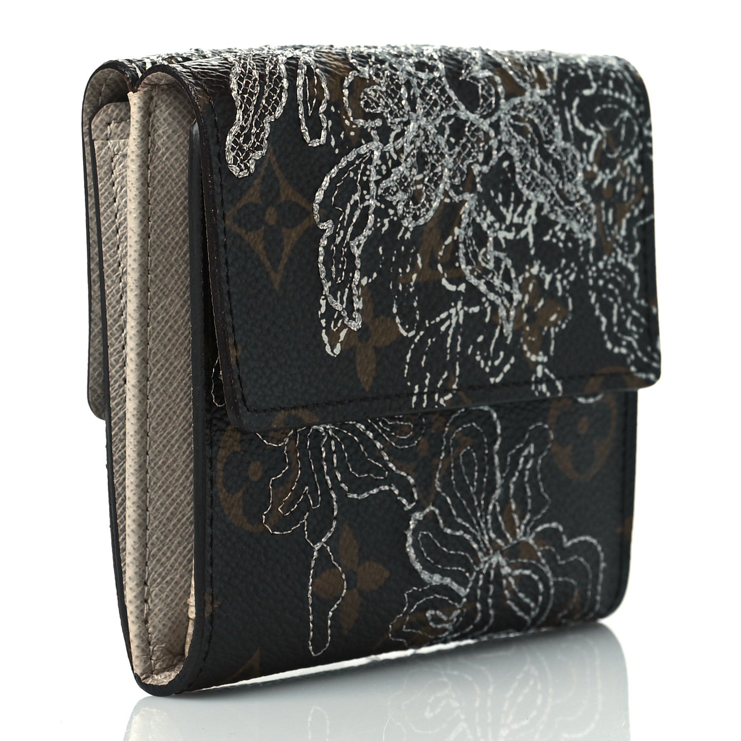 Monogram Dentelle Elise Wallet Silver