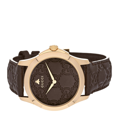 Gucci Stainless Steel Calfskin 38mm G-Timeless Quartz Watch Brown 2 of 5