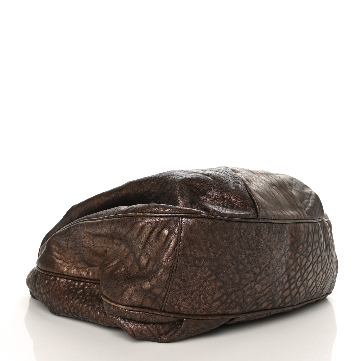 Fendi Crinkled Lambskin Mia Hobo Bronze 3 of 6