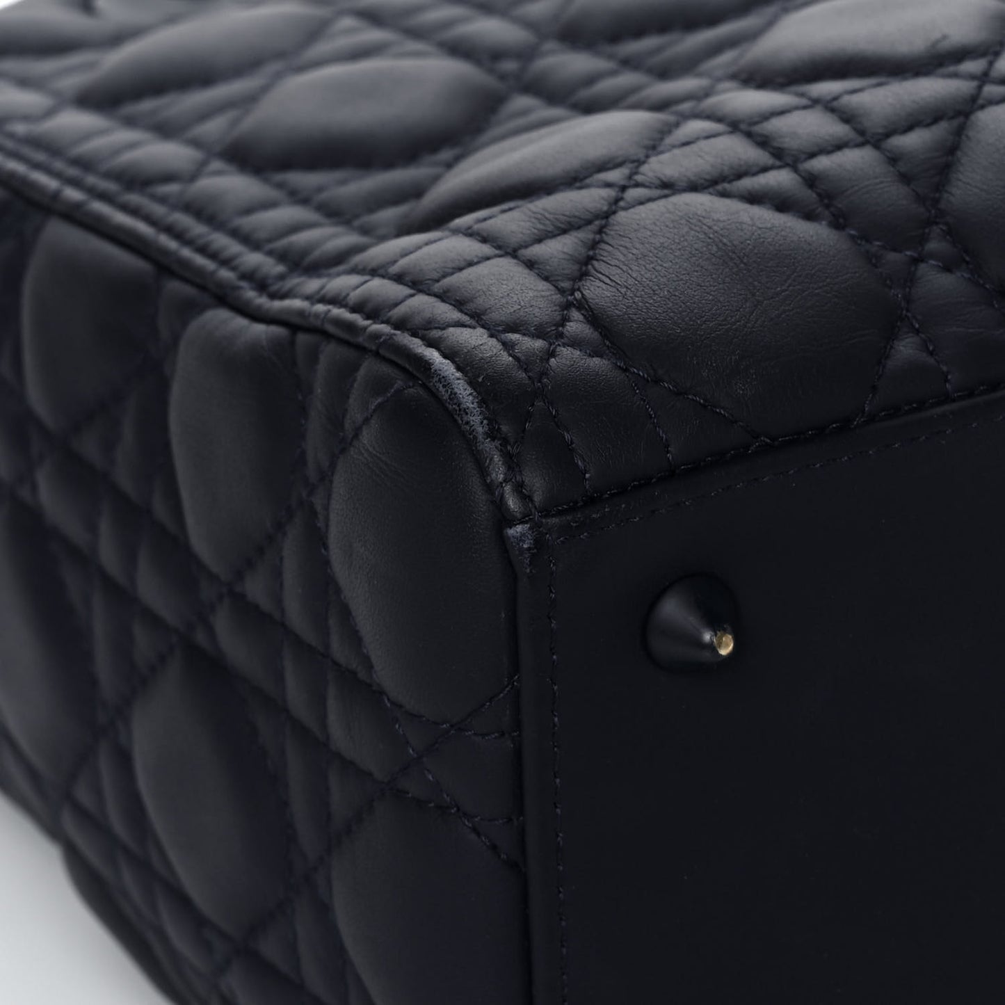 Ultra Matte Calfskin Cannage Medium Lady Dior Blue
