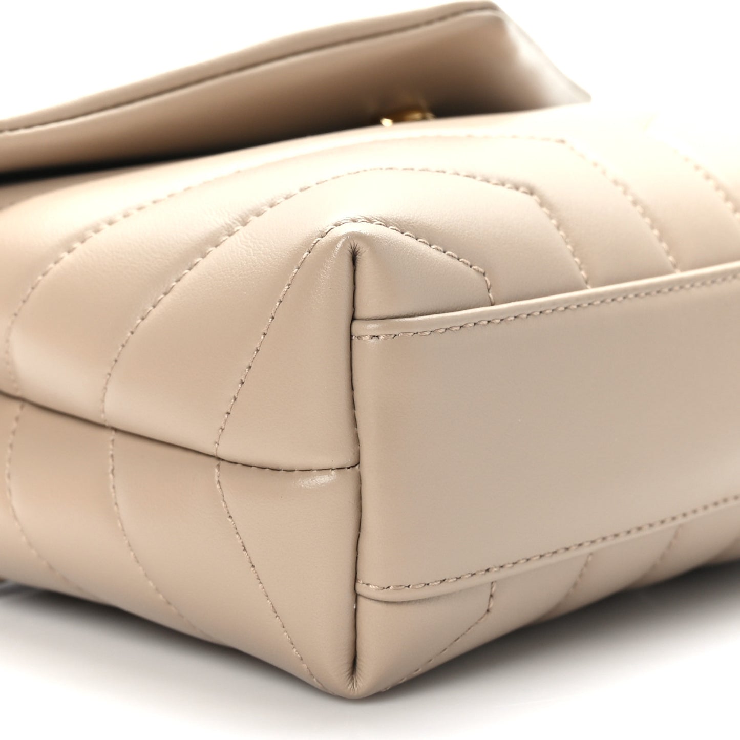 Calfskin Y Quilted Monogram Toy Loulou Crossbody Bag Dark Beige