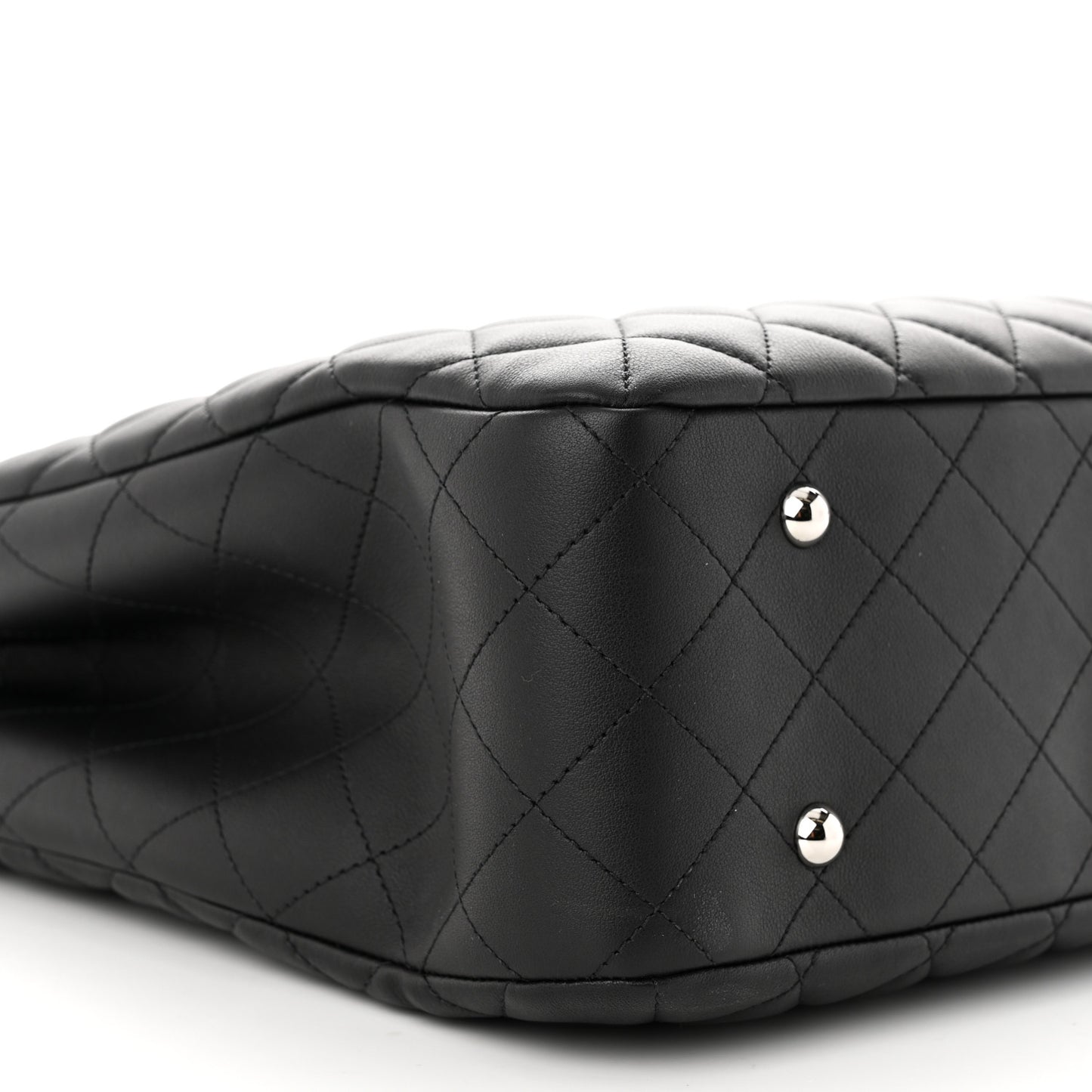 Calfskin Quilted Large Classic Shopping Tote Black