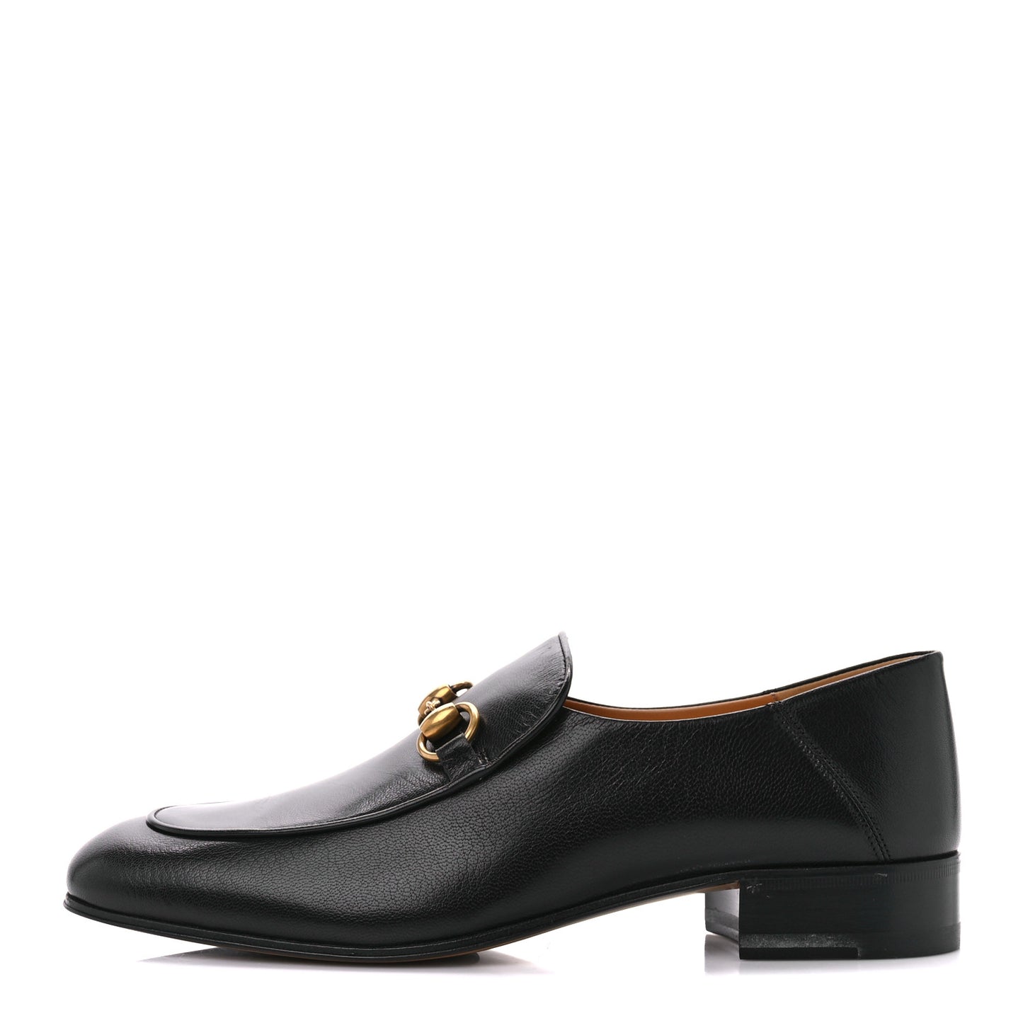 Goatskin Womens Horsebit Mid-Heel Loafers 41 Black