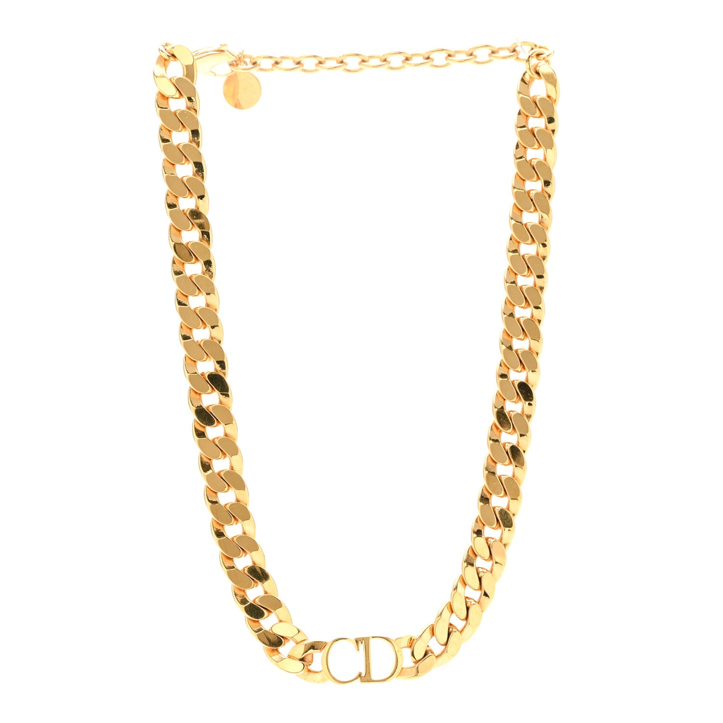 Metal CD Choker Necklace Gold