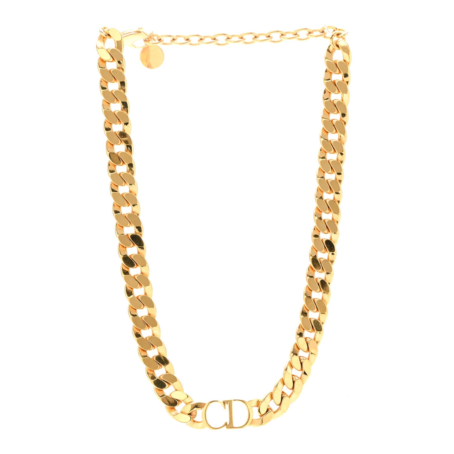 Christian Dior Metal CD Choker Necklace Gold 3 of 5
