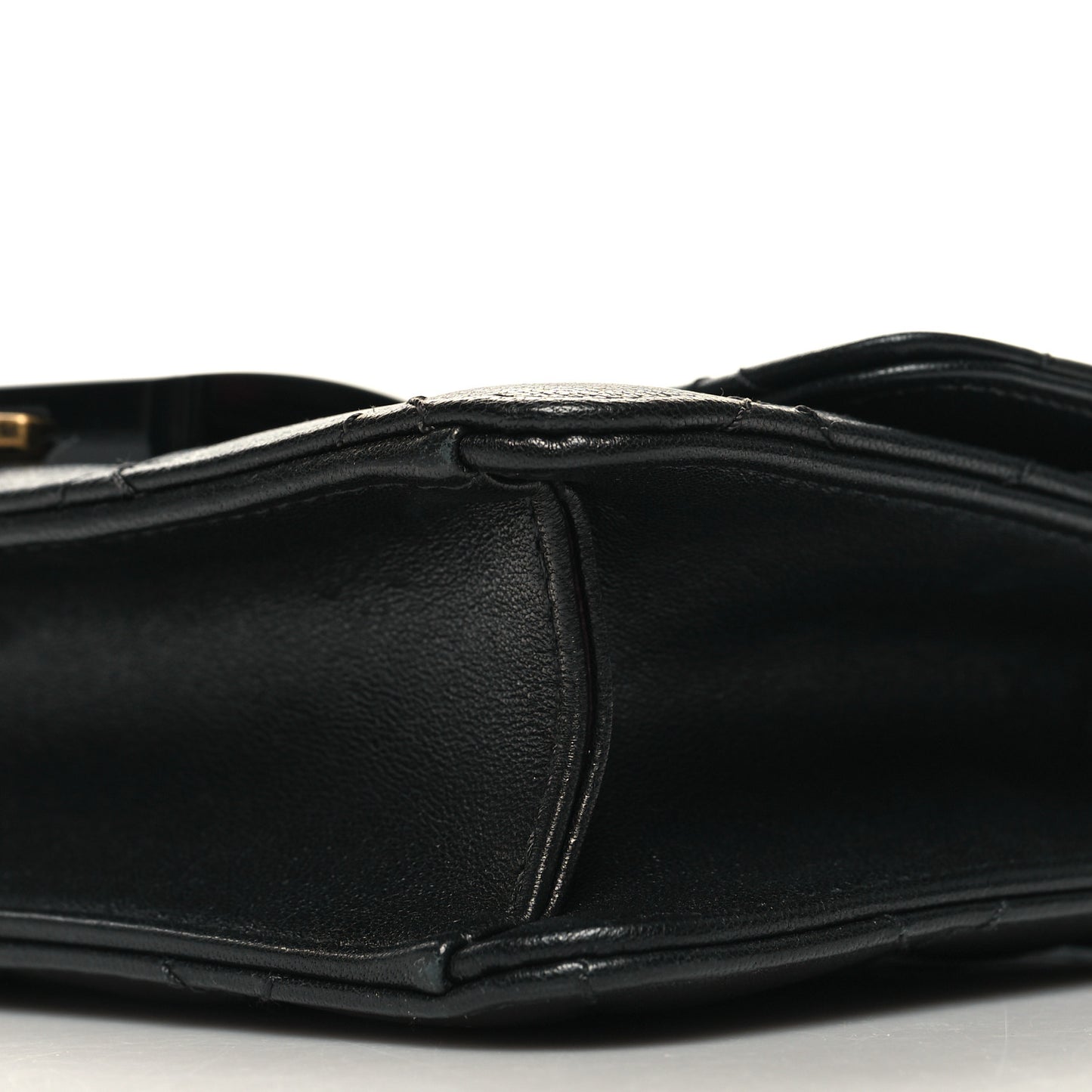 Sheepskin Quilted Mini Beauty Lock Flap Black