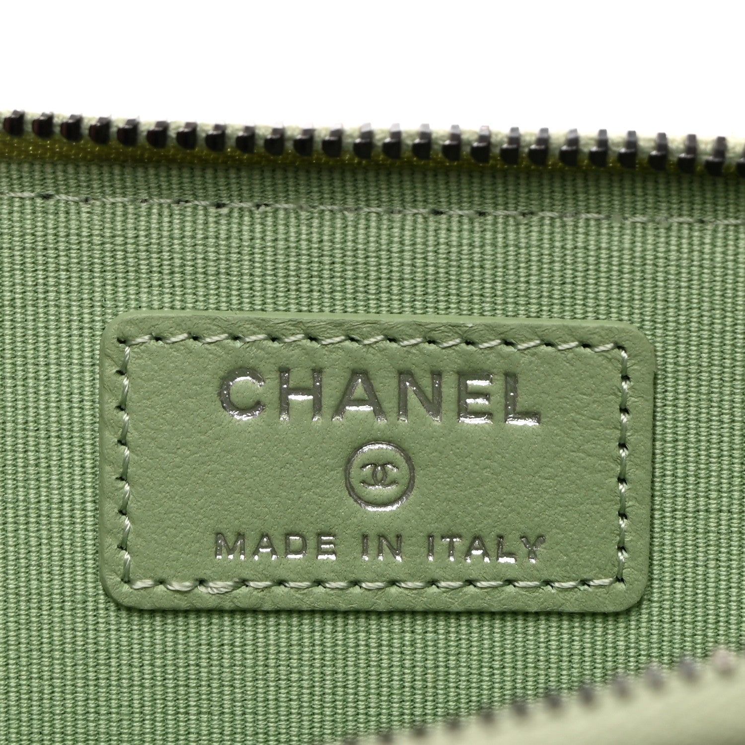Chanel Lambskin Quilted CC Zip Around Card Holder Light Green 7 of 8