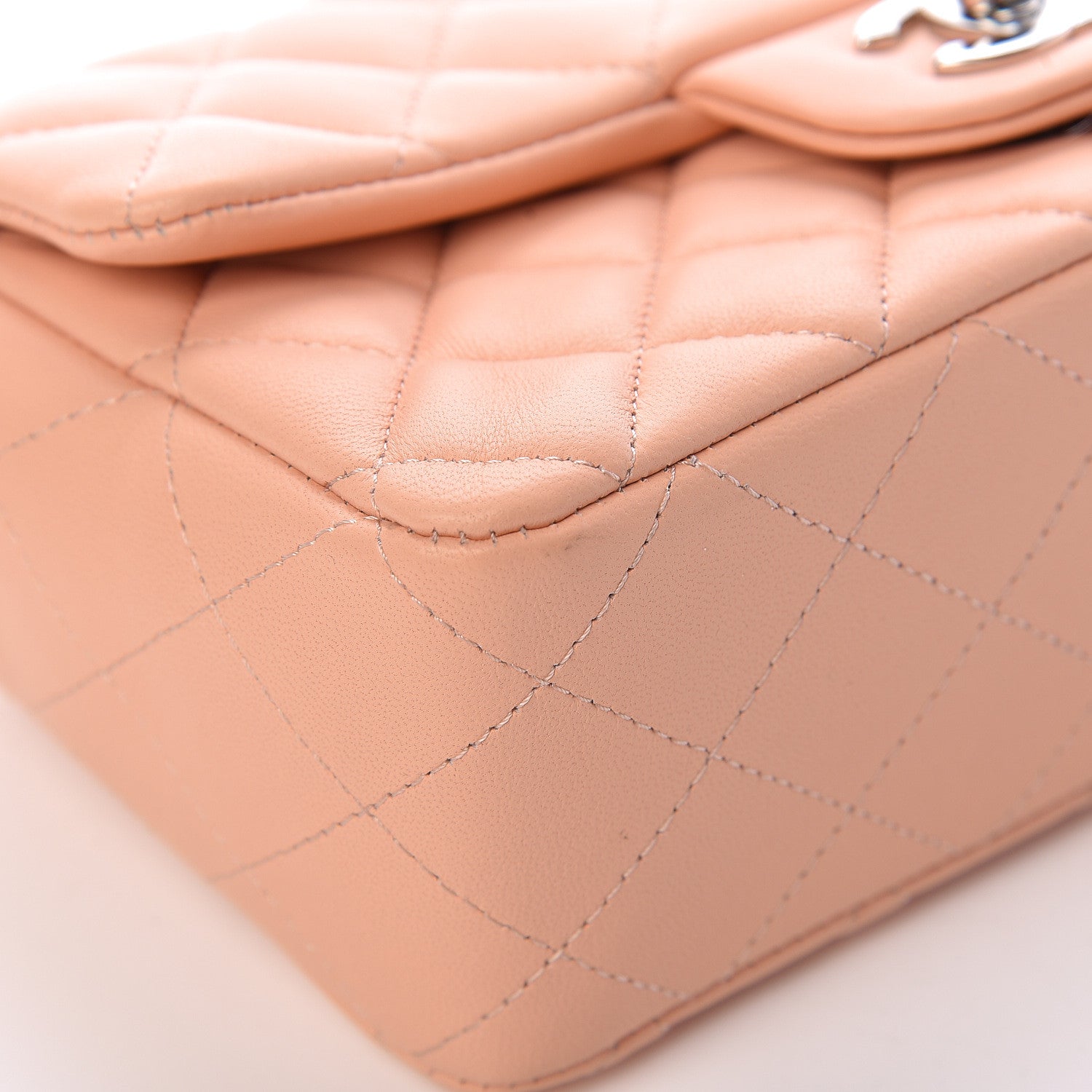 Chanel Lambskin Quilted Mini Rectangular Flap Light Pink 8 of 14