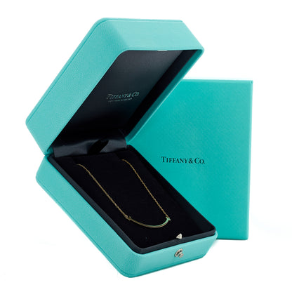 Tiffany 18K Yellow Gold Small T Smile Pendant Necklace 5 of 5