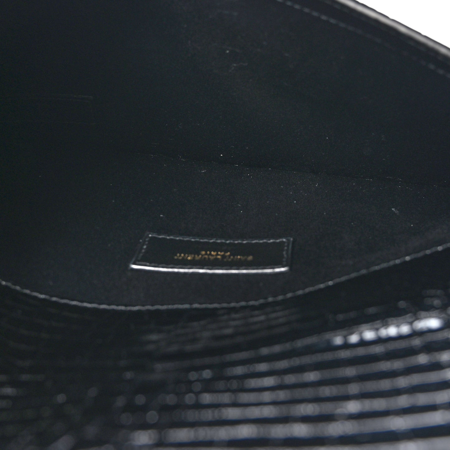 Calfskin Crocodile Embossed Uptown Monogram Pouch Black