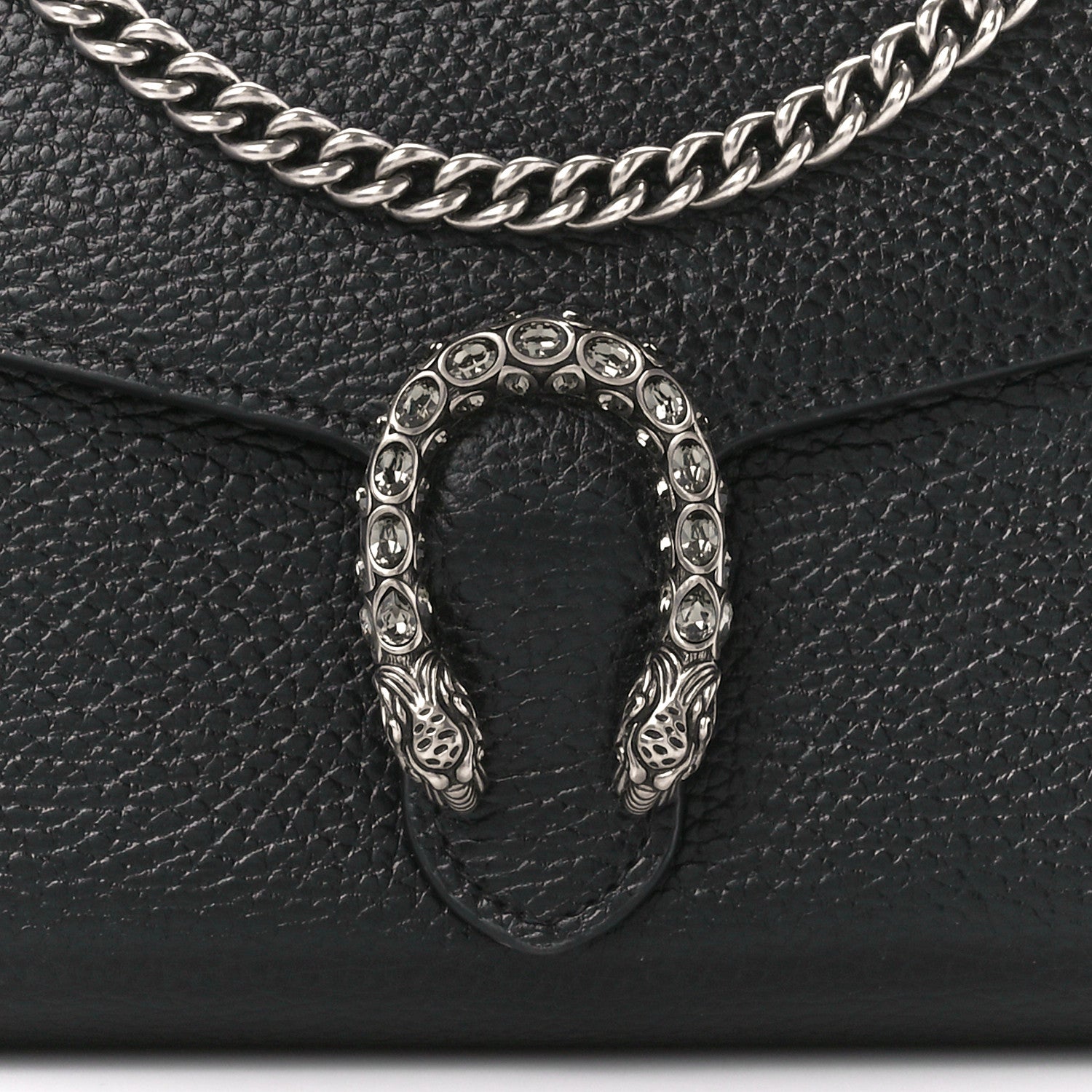Gucci Calfskin Mini Dionysus Chain Wallet Black 9 of 11