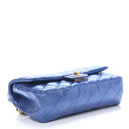 Chanel Metallic Aged Calfskin Quilted 2.55 Reissue Flap Belt Bag Blue 3 of 9