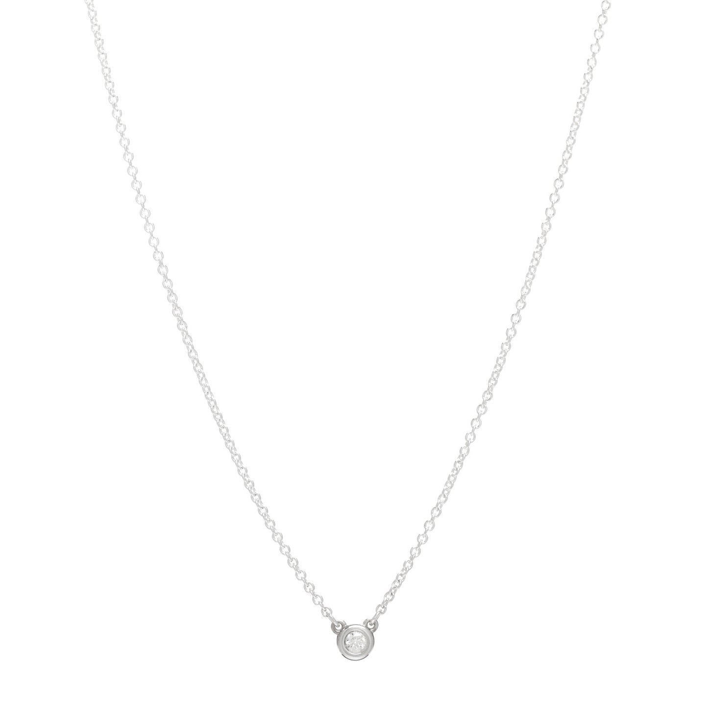 Sterling Silver Diamond .05ct Elsa Peretti Diamonds by the Yard Pendant Necklace