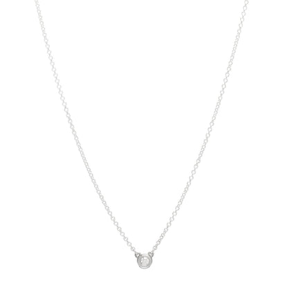 Tiffany Sterling Silver Diamond .05ct Elsa Peretti Diamonds by the Yard Pendant Necklace 1 of 4
