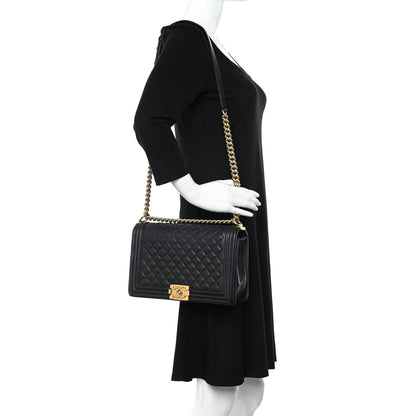 Chanel Lambskin Quilted New Medium Boy Flap Black 2 of 12