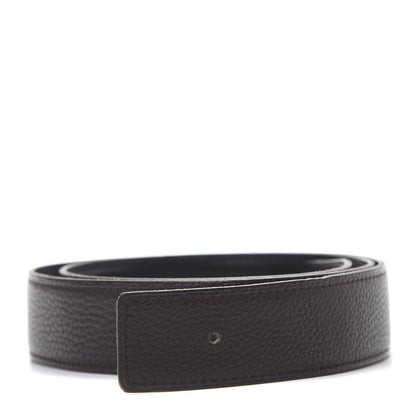 Hermes Box Togo 32mm H Belt Strap 80 Black Chocolate 1 of 8