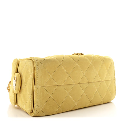 Chanel Suede Quilted Mini Chanel 25 Handbag Yellow 4 of 11