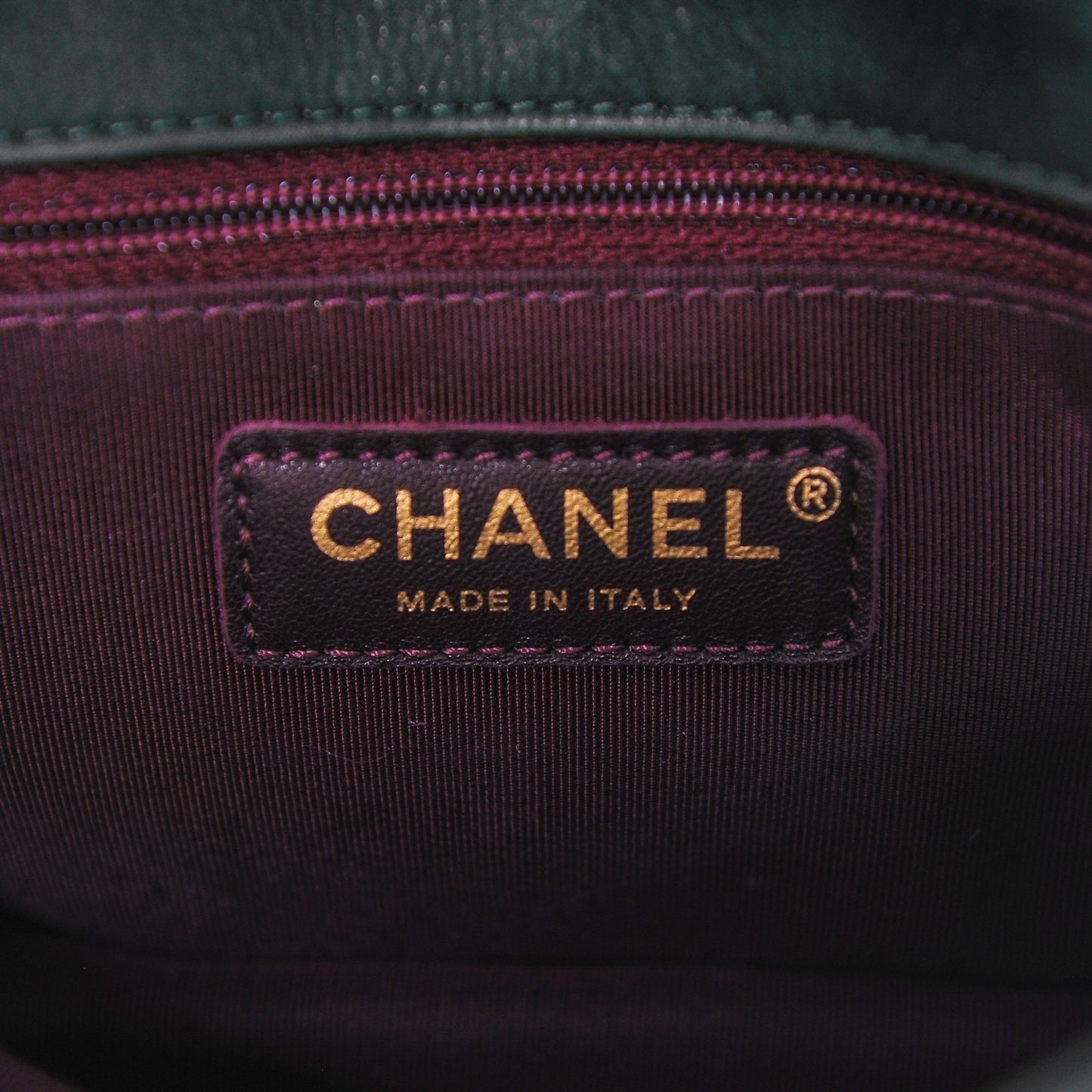 Metallic Calfskin Small Happy Stitch Flap Green