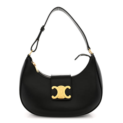 Celine Smooth Calfskin Medium Strap Ava Triomphe Shoulder Bag Black 1 of 10