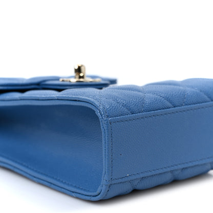 Chanel Caviar Quilted Classic Phone Holder Blue 10 of 12