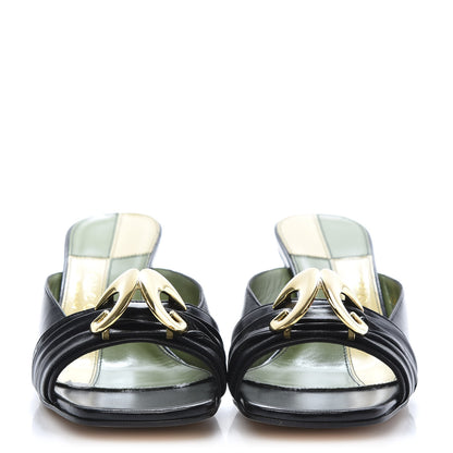 Gucci Malaga Kid Half Moon GG Square Toe Slide Sandals 35.5 Black 2 of 9
