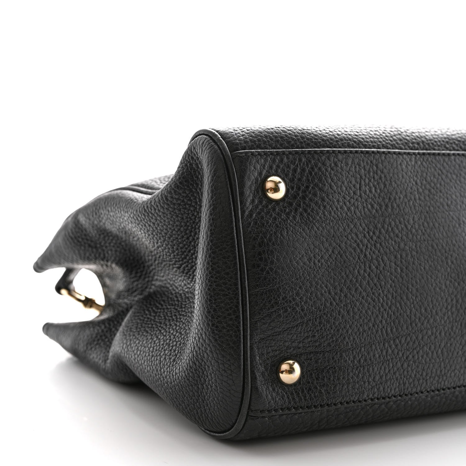 Gucci Pebbled Calfskin Medium Bamboo Shopper Tote Black 16 of 20